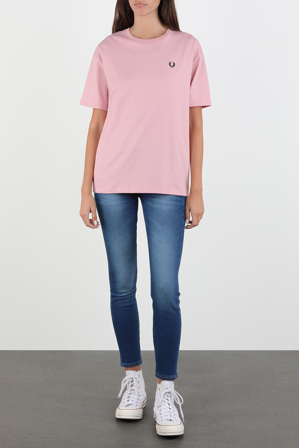 Crew Neck T-Shirt in Pink FRED PERRY